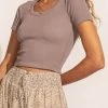 DYNAMIC FASHION Jovie Ribbed Top In Lavender Tops