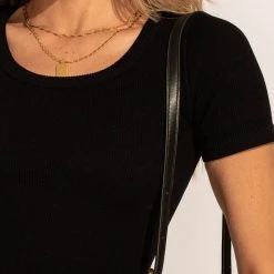 DYNAMIC FASHION Tops Jovie Ribbed Top In Tan