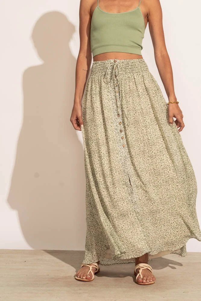 PROMESA Janie Maxi Skirt In Sage 4 PROMESA Janie Maxi Skirt In Sage