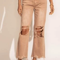 Plastic New Arrivals Vervet Charlie Distressed Denim In Rose