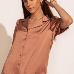 FUN 2 FUN New Arrivals Morgan Button Down Top