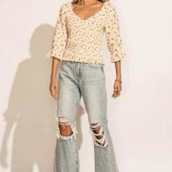 Plastic Vervet Charlie Distressed Denim In Light Wash New Arrivals