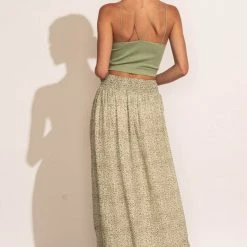 DYNAMIC FASHION Talah Ribbed Tank Top In Sage