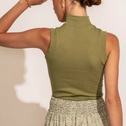 DYNAMIC FASHION New Arrivals Bella Ribbed Tank In Olive 13 DYNAMIC FASHION New Arrivals Bella Ribbed Tank In Olive