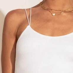 DYNAMIC FASHION New Arrivals Talah Ribbed Tank Top In White