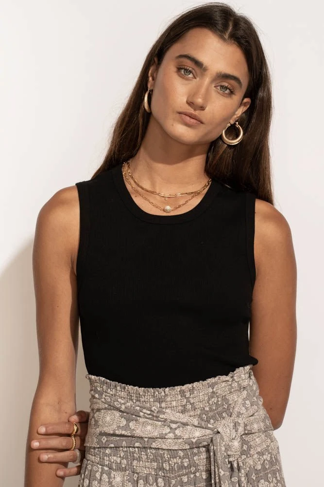 LA MIEL Roselyn Tank Top In Black 4 LA MIEL Roselyn Tank Top In Black