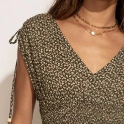 FINAL TOUCH COLLECTION Josephine Midi Dress In Olive