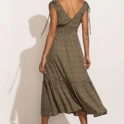 FINAL TOUCH COLLECTION Josephine Midi Dress In Olive