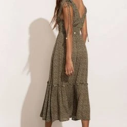 FINAL TOUCH COLLECTION Josephine Midi Dress In Olive