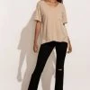LA MIEL Tops Paula Oversized Top In Taupe