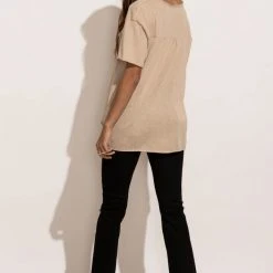 LA MIEL Tops Paula Oversized Top In Taupe
