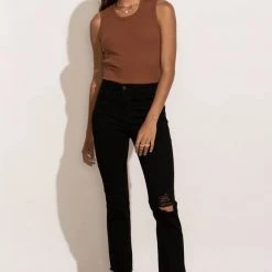 LA MIEL Roselyn Tank Top In Brown