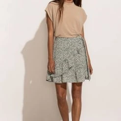 FINAL TOUCH COLLECTION Molly Faux Wrap Skirt In Blue New Arrivals