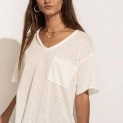 LA MIEL New Arrivals Paula Oversized Top In White