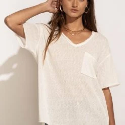 LA MIEL New Arrivals Paula Oversized Top In White