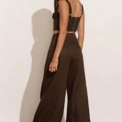LISTICLE Adella Pants In Brown New Arrivals