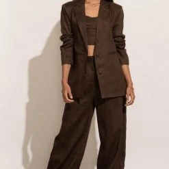 LISTICLE Adella Pants In Brown New Arrivals