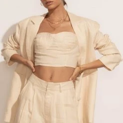 LISTICLE Adella Blazer In Natural New Arrivals