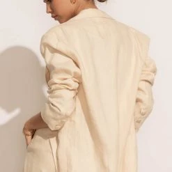 LISTICLE Adella Blazer In Natural New Arrivals