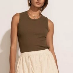 LA MIEL Roselyn Tank Top In Brown