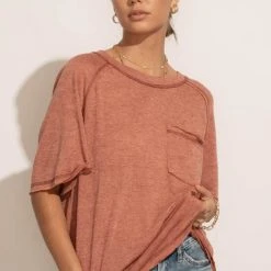 LA MIEL Maggie Top In Rust New Arrivals