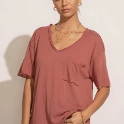 LA MIEL Paula Oversized Top In Plum