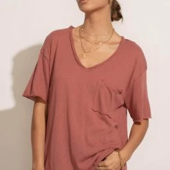 LA MIEL Paula Oversized Top In Plum