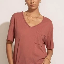 LA MIEL Paula Oversized Top In Plum