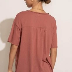 LA MIEL Paula Oversized Top In Plum