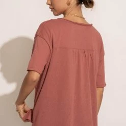 LA MIEL Paula Oversized Top In Plum