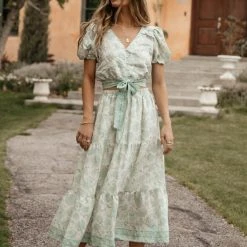 BLU PEPPER Bohme In Bloom Sawyer Top In Mint - FINAL SALE