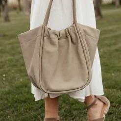 TRIPLE 7 GLOBAL Rey Shoulder Bag In Taupe