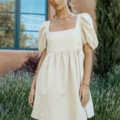 JACQUIE THE LABEL Rosalee Mini Dress In Natural