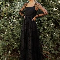 SEE AND BE SEEN Margo Polka Dot Dress In Black