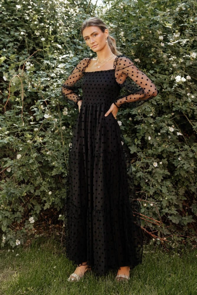 SEE AND BE SEEN Margo Polka Dot Dress In Black 3 SEE AND BE SEEN Margo Polka Dot Dress In Black