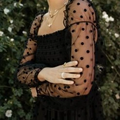 SEE AND BE SEEN Margo Polka Dot Dress In Black