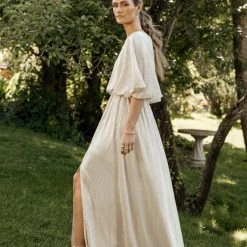 SEE AND BE SEEN Brooke Maxi Dress In Gold