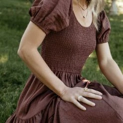 SINA Gemma Midi Dress In Brown New Arrivals