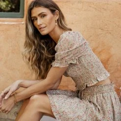 DRESS FORUM Helen Floral Mini Skirt