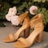 FREE SOUL/MIRACLE MILE Blair Ankle Strap Heels In Tan