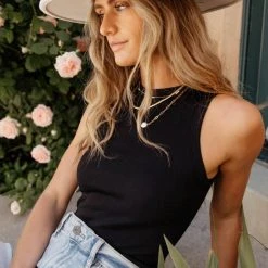 DYNAMIC FASHION Tops Florance Ribbed Bodysuit In Black