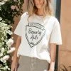 SWEET CLAIRE Beverly Hills Graphic Tee In Cream