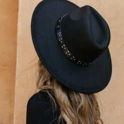FAME ACCESSORIES New Arrivals Aurora Felt Hat In Black