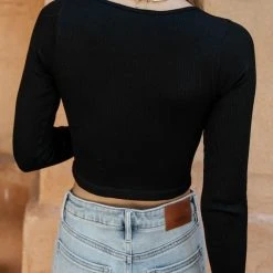 DYNAMIC FASHION New Arrivals Zenni Crop Top In Black