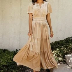 SEE AND BE SEEN Marlowe Velvet Dress In Champagne