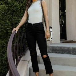 PLASTIC Flying Monkey Karah Distressed Straight-Leg Denim Back In Stock