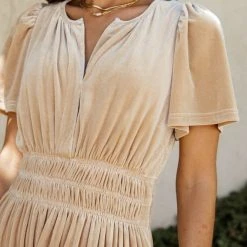 SEE AND BE SEEN Marlowe Velvet Dress In Champagne