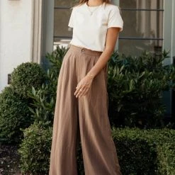Mustard Seed Work Edit Felicity Pants In Taupe