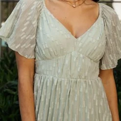 WELLMADE INC Hallie Midi Dress In Sage