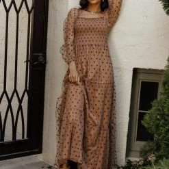 SEE AND BE SEEN Margo Polka Dot Dress In Brown New Arrivals